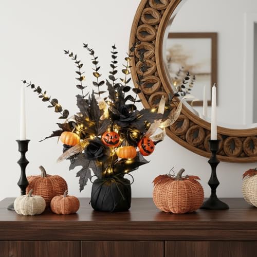 Pinkunn 2 Pack Halloween Centerpiece for Table, Halloween Tree Decoration