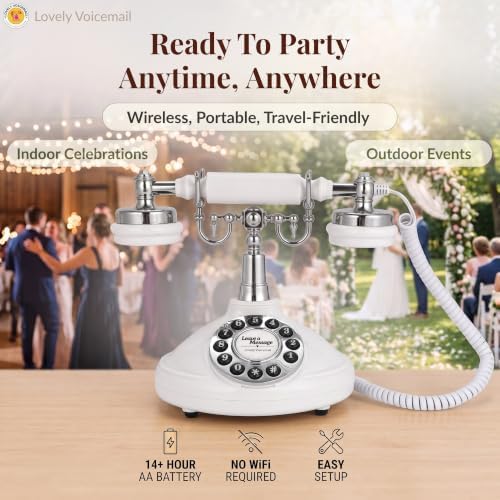 Audio Guest Book, Voicemail Phone Guestbook, White & Black