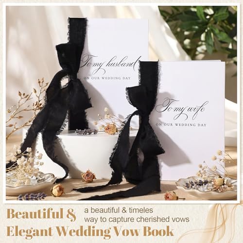 Ngrowtic 2 Set Wedding Vow Books to My Husband Wife, Black