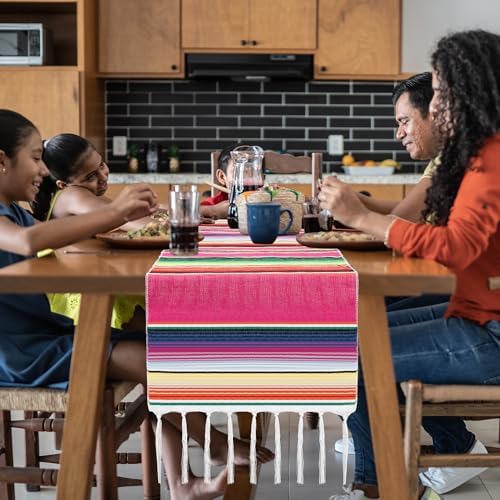 6PCS Mexican Table Runner 14x86in Boho Fiesta Party Decorations for Table