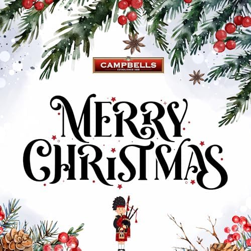Campbells Shortbread Fingers Christmas Cookies Tin 3.2 Oz (90g) - Santa & Rudolph Food Gift Tin, Pure Butter Scottish Shortbread Cookies from Scotland, British Holiday Biscuits, Scottish Treats