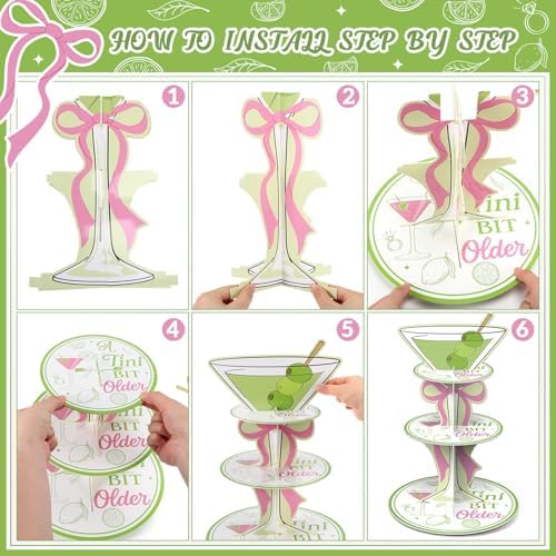 3 Tier Martini Party Decor A Tini Bit Older Birthday Cupcake Stand