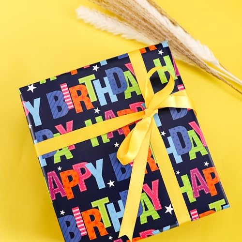 Birthday Wrapping Paper,Birthday Gift Wrapping Paper-17 Inch X 32.8 Feet