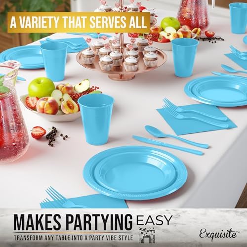 Exquisite 350 Pcs Light Blue Plates and Napkins Party Supplies Plate Sets