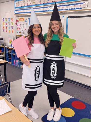 Teenyyou Crayon Costume with Apron and Cone Hat Adult