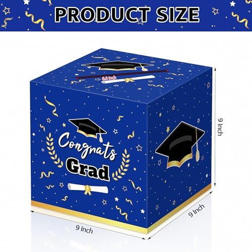 Kelool Graduation Decorations 2026 Blue Graduation Card Box Graduation Party Decorations,Graduation Box,Congrats Grad Gifts for 2026 Graduation Party Supplies Favors