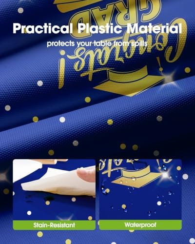 Pureegg Graduation Decorations 2026 Plastic Tablecloth, Black