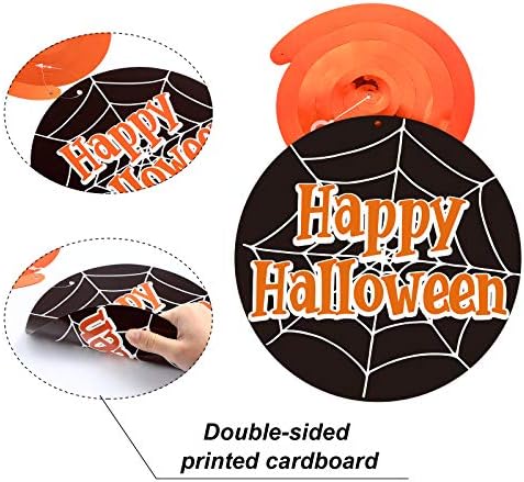Blulu 50 Pcs Halloween Decorations Hanging Swirl Happy Halloween Decor