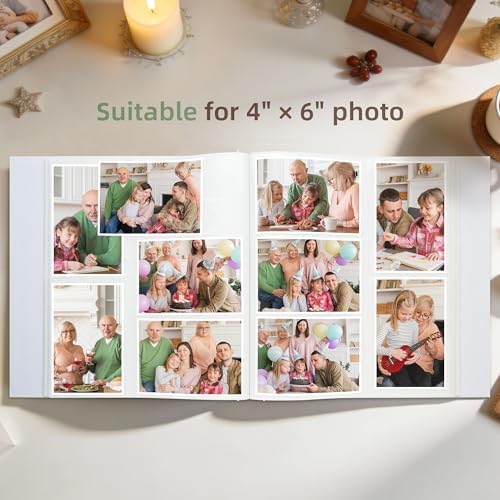 Family Tree 4x6 Photo Album, 600 Pocket Family Memory Book, Beige