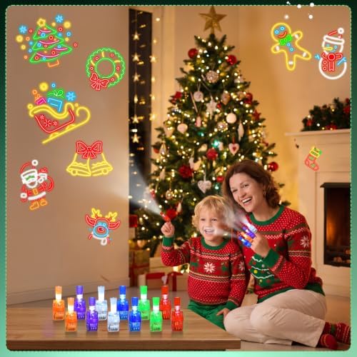 Christmas Party Favors for Kids, 36pcs Christmas Finger Lights Toys for Kids Boys Girls Classroom Rewards Xmas Sock Filler Gifts