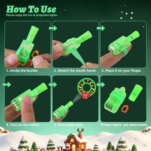 Christmas Party Favors for Kids, 36pcs Christmas Finger Lights Toys for Kids Boys Girls Classroom Rewards Xmas Sock Filler Gifts