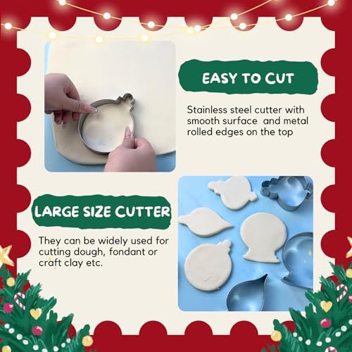 Large Size Christmas Ornaments Cookie Cutters 4PCS Stainless Steel