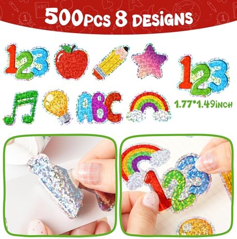 500Pcs Back to School Stickers Roll First Day of School Gifts for Kids