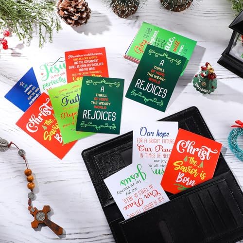 60 Pcs Christmas Bible Verse Gold Foil Wallet Cards, 3.5 Inch