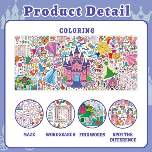 Princess Coloring Poster & Table Cover - 71" x 31.5"