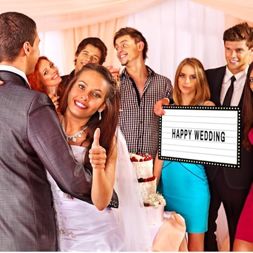 Feifeiya 6 Pack Wedding Bottle Service Sign with Letters, Classic, Black