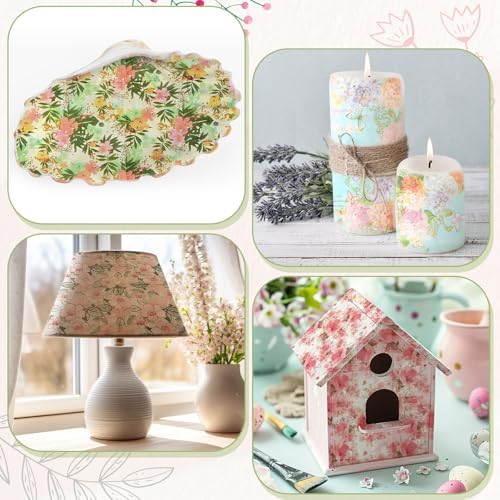 Crtiin 20 Pack Decoupage Napkins Floral Cocktail Decorative Paper Napkins
