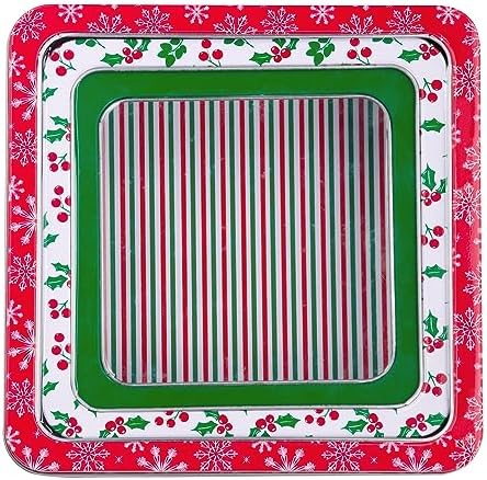 Steel Mill & Co. Square Tin Cookie Set of 3, Snowflake