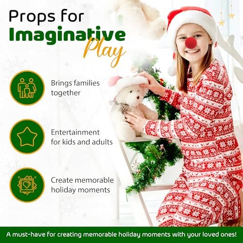 Project Genius: Holiday Charades - Game with Props, Includes 60 Christmas Themed Prompt Cards, Family Christmas Party Game, Adults Kids 6+, 2+ Players