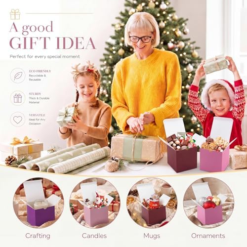 Zhehao 48 Pack Pink and Purple Gift Boxes 12 Colors Small Cardboard