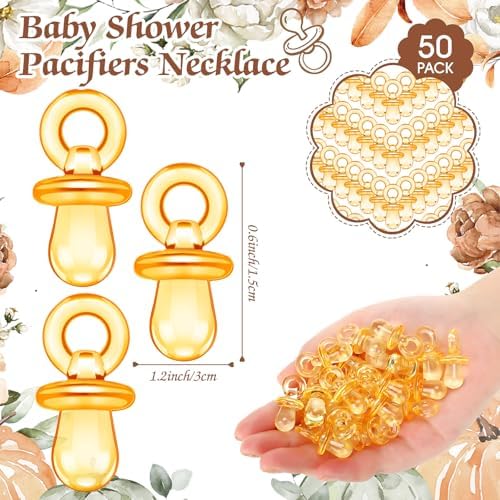 Thyle 51 Pcs Fall Pumpkin Pacifier Hunt Baby Shower Game