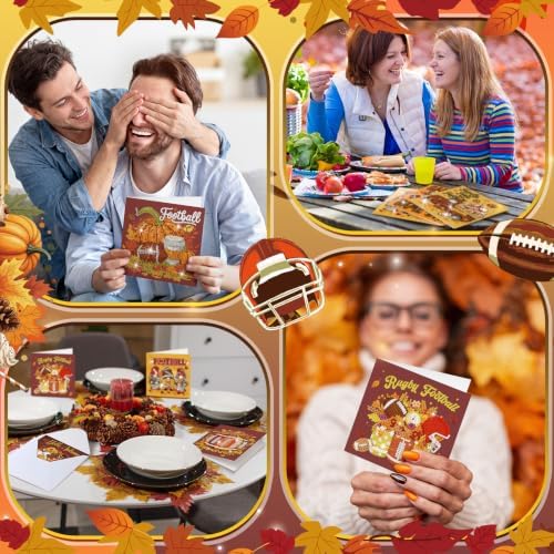 Saillong 12 Pack Fall Football Diamond Painting Greeting Card with Envelope