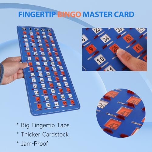 GSE Finger-Tip Bingo Master Board with Sliding Windows, Blue