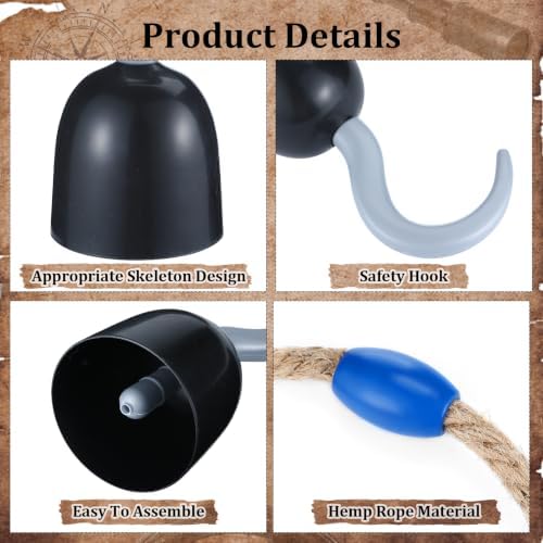 Booson 18 Pieces Pirate Hook Captain Hook Ring Toss Game