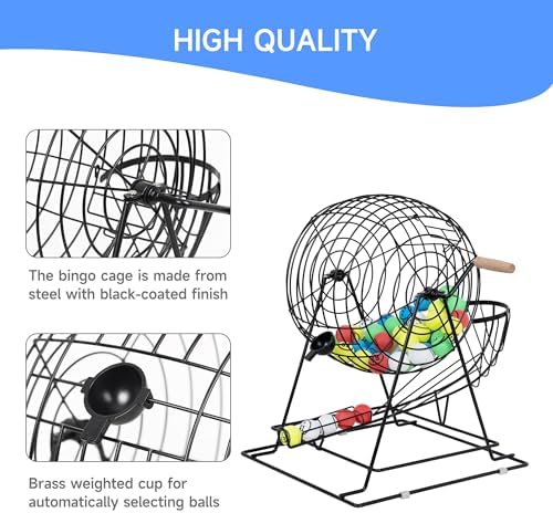 GSE Professional Bingo Game Set for Adults Large Groups, (Black Cage)