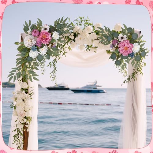 Wedding Arch Decorations 2 Pack, Reusable Artificial Hanging Flowers