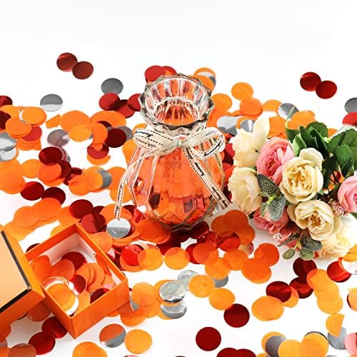 VCOSTORE Orange Red Round Tissue Confetti for Baby Shower Wedding Decor