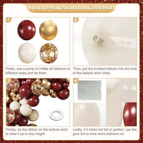 Burgundy Balloon Arch Garland Kit for Birthday Decorations