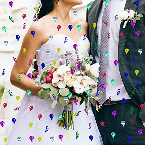 Confetti Sprinkles Table Scatters for Birthday Wedding Celebration Retirement Party Decoration or DIY Arts(1.6 Ounce Balloon Ribbon)