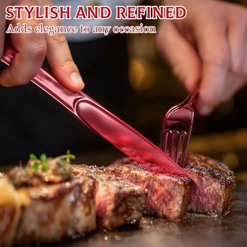 Glowserve 153 Pack Red Disposable Plastic Silverware Set Cutlery Set