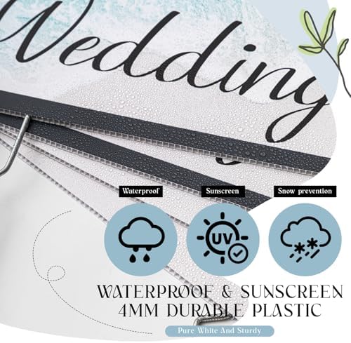 Wenqik 10 Pcs Beach Wedding This Way Directional Parking Signs Outdoor