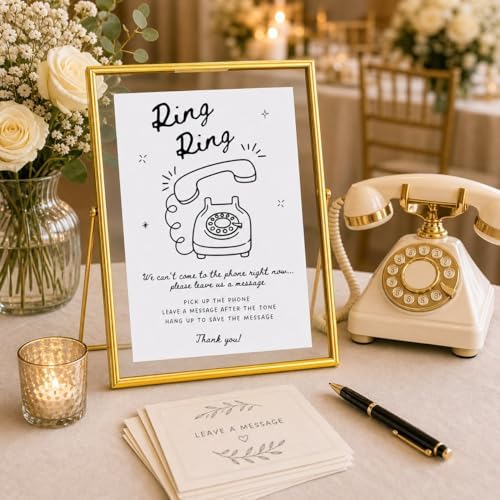 Calculs Audio Guest Book Sign, Gold 8x10 Floating Picture Frame