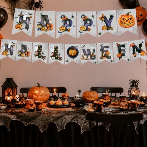 Halloween Decorations - Happy Halloween Banner for Indoor Outdoor