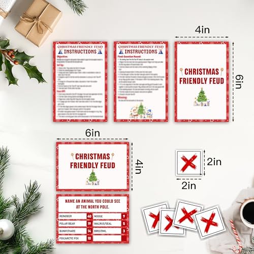 Christmas Friendly Feud Game, Funny Christmas Party Games, Friendly Feud Trivia Quiz for Family, Winter Xmas Holiday Party Supplies for Adults -09