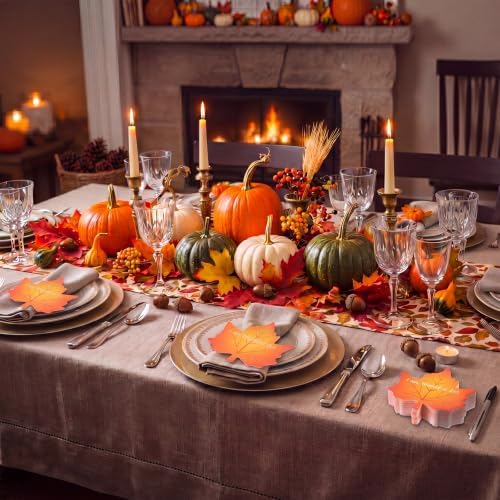 Qilery 100 Pcs Thanksgiving Table Place Cards Fall Maple Leaves Cutouts