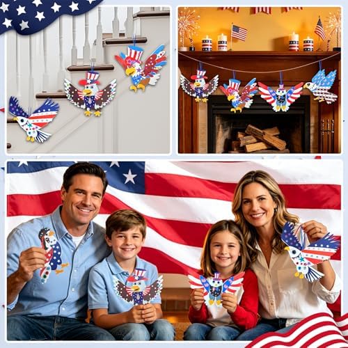 Ruicnte 4th of July Foam Eagle Patriotic Crafts for Kids School Activity