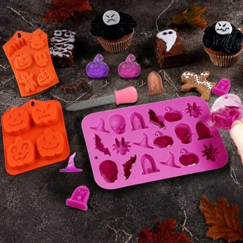 4pcs Halloween Silicone Mould 3D Chocolates Candy Gummy Molds