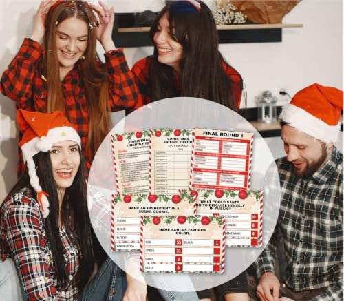 Christmas Friendly Feud Game, Xmas Balls Themed Party Game for Family, Winter Party Supplies and Activities Decorations, Holiday Trivia Games for Large Groups, 1 Pack(01)