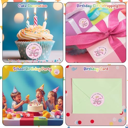 Heyfibro 500 PCS 1.5 Inch Thank You for Celebrating with Me Stickers for Birthday Party, Gift Packing, Envelope Sealing, Baby Shower(Sweet 16)