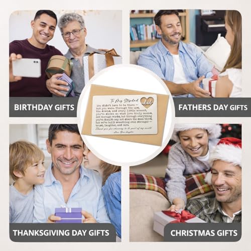 YODOCAMP Stepdad Appreciation Wallet Card, Thank You Gift from Daughter, Encouraging Greeting Card for Stepfather, Family Gratitude Message, Pocket Size Appreciation Card QBK20