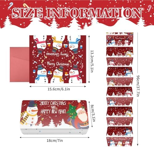 Jaywayang 2PCS Christmas Money or Gift Card Holder with 10 Slots, Surprise Cash Envelope Holders for Men Women Girls Boys