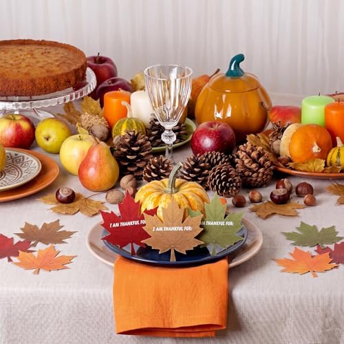 Fullhawl 100 Pcs I Am Thankful for Cards Thanksgiving Leaves