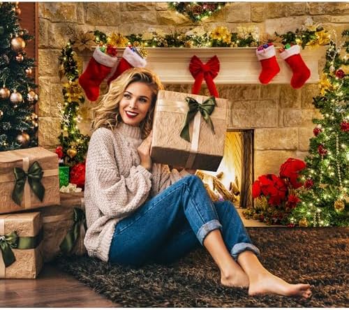 7x5ft Christmas Fireplace Theme Backdrop for Photography