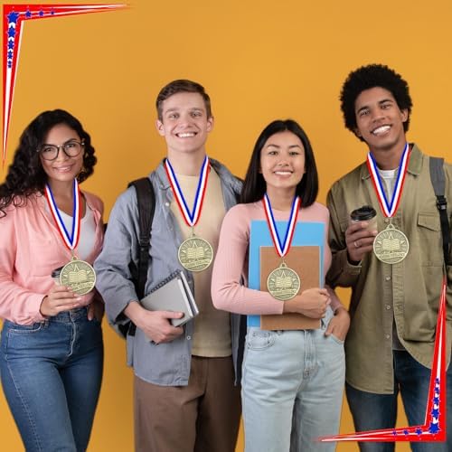 20 Pcs 2'' Awards Medals Bulk Winner Medals with Neck Ribbons Metal Trophy Award Prize Gift for Tournaments, Competitions, Party, Kids and Adults