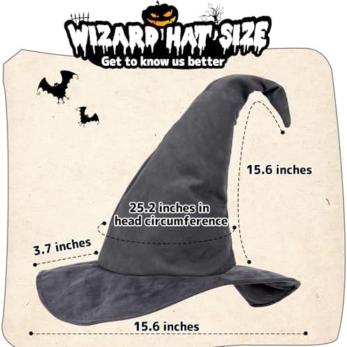 Ibeauti Wizard Hat for Adult Halloween Costume Witch Hat Cosplay Accessory