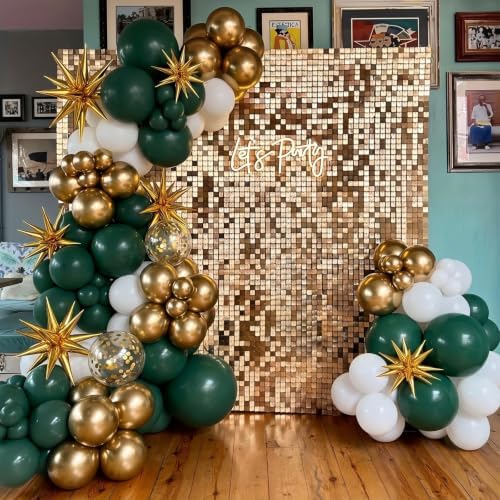 Emerald Green Gold Balloons Arch Kit for Wedding Birthday Party Decor